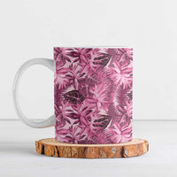 Hawaii Pink Tropical Leaves Ceramic Mug LT01 Pink - Polynesian Pride