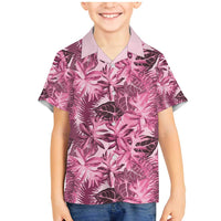 Hawaii Pink Tropical Leaves Family Matching Mermaid Dress and Hawaiian Shirt - Polynesian Pride