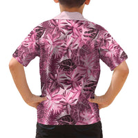 Hawaii Pink Tropical Leaves Family Matching Summer Maxi Dress and Hawaiian Shirt - Polynesian Pride