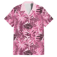 Hawaii Pink Tropical Leaves Family Matching Tank Maxi Dress and Hawaiian Shirt - Polynesian Pride