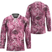 Hawaii Pink Tropical Leaves Hockey Jersey LT01 - Polynesian Pride