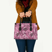 Hawaii Pink Tropical Leaves Leather Bag LT01 - Polynesian Pride