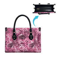 Hawaii Pink Tropical Leaves Leather Bag LT01 - Polynesian Pride