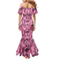 Hawaii Pink Tropical Leaves Mermaid Dress - Polynesian Pride
