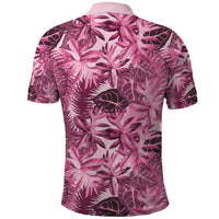 Hawaii Pink Tropical Leaves Polo Shirt - Polynesian Pride