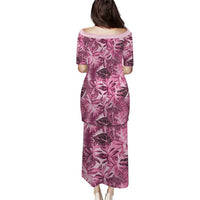 Hawaii Pink Tropical Leaves Puletasi - Polynesian Pride