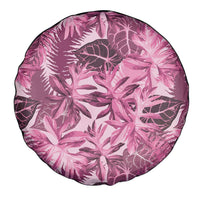 Hawaii Pink Tropical Leaves Spare Tire Cover - Polynesian Pride