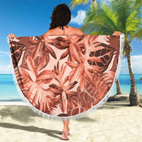 Hawaii Red Brown Tropical Leaves Beach Blanket - Polynesian Pride