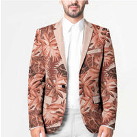Hawaii Red Brown Tropical Leaves Blazer - Polynesian Pride