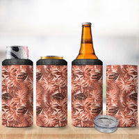 Hawaii Red Brown Tropical Leaves 4 in 1 Can Cooler Tumbler LT01 - Polynesian Pride