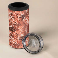 Hawaii Red Brown Tropical Leaves 4 in 1 Can Cooler Tumbler LT01 - Polynesian Pride