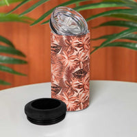 Hawaii Red Brown Tropical Leaves 4 in 1 Can Cooler Tumbler LT01 - Polynesian Pride