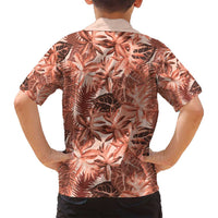 Hawaii Red Brown Tropical Leaves Family Matching Puletasi and Hawaiian Shirt - Polynesian Pride