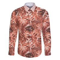 Hawaii Red Brown Tropical Leaves Family Matching Puletasi and Hawaiian Shirt - Polynesian Pride