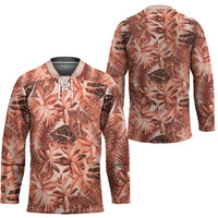 Hawaii Red Brown Tropical Leaves Hockey Jersey LT01 - Polynesian Pride
