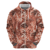 Hawaii Red Brown Tropical Leaves Hoodie - Polynesian Pride