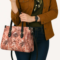 Hawaii Red Brown Tropical Leaves Leather Bag LT01 - Polynesian Pride