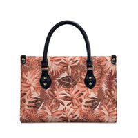 Hawaii Red Brown Tropical Leaves Leather Bag LT01 - Polynesian Pride