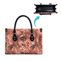 Hawaii Red Brown Tropical Leaves Leather Bag LT01 - Polynesian Pride