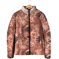 Hawaii Red Brown Tropical Leaves Padded Jacket LT01 - Polynesian Pride