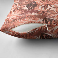 Hawaii Red Brown Tropical Leaves Pillow Cover - Polynesian Pride