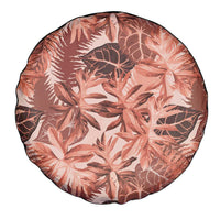 Hawaii Red Brown Tropical Leaves Spare Tire Cover - Polynesian Pride