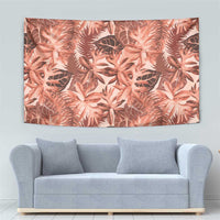 Hawaii Red Brown Tropical Leaves Tapestry - Polynesian Pride