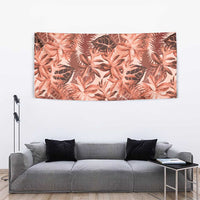 Hawaii Red Brown Tropical Leaves Tapestry - Polynesian Pride