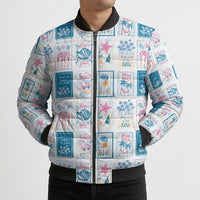 Hawaii Coastal Summer Postcard Bomber Puffer Jacket