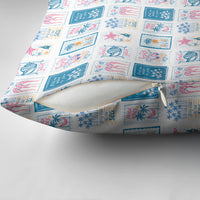 Hawaii Coastal Summer Postcard Pillow Cover
