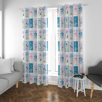 Hawaii Coastal Summer Postcard Window Curtain