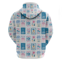 Hawaii Coastal Summer Postcard Zip Hoodie