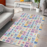 Aloha Summer Posters Grunge Textures Area Rug