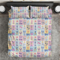 Aloha Summer Posters Grunge Textures Bedding Set