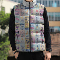 Aloha Summer Posters Grunge Textures Sleeveless Puffer Jacket