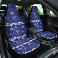 Blue Hawaii Palm Tree Hibiscus Car Seat Cover Fantasy Summer Vibe LT01 One Size Blue - Polynesian Pride