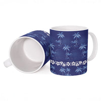 Blue Hawaii Palm Tree Hibiscus Ceramic Mug Fantasy Summer Vibe LT01 - Polynesian Pride