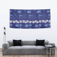Blue Hawaii Palm Tree Hibiscus Tapestry Fantasy Summer Vibe LT01 - Polynesian Pride