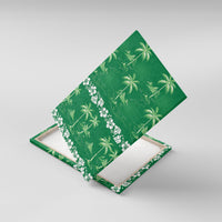 Green Hawaii Palm Tree Hibiscus Canvas Wall Art Fantasy Summer Vibe LT01 With Frame Green - Polynesian Pride