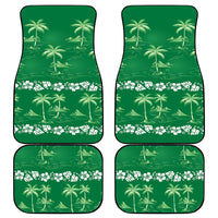 Green Hawaii Palm Tree Hibiscus Car Mats Fantasy Summer Vibe LT01 - Polynesian Pride