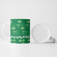 Green Hawaii Palm Tree Hibiscus Ceramic Mug Fantasy Summer Vibe LT01 - Polynesian Pride
