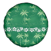 Green Hawaii Palm Tree Hibiscus Spare Tire Cover Fantasy Summer Vibe LT01 - Polynesian Pride