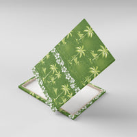 Olive Green Hawaii Palm Tree Hibiscus Canvas Wall Art Fantasy Summer Vibe LT01 With Frame Olive - Polynesian Pride