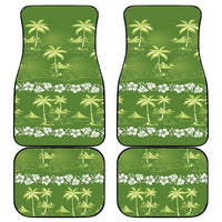 Olive Green Hawaii Palm Tree Hibiscus Car Mats Fantasy Summer Vibe LT01 - Polynesian Pride