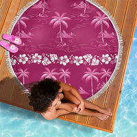 Pink Hawaii Palm Tree Hibiscus Beach Blanket Fantasy Summer Vibe LT01 - Polynesian Pride