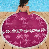 Pink Hawaii Palm Tree Hibiscus Beach Blanket Fantasy Summer Vibe LT01 - Polynesian Pride