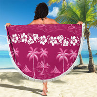 Pink Hawaii Palm Tree Hibiscus Beach Blanket Fantasy Summer Vibe LT01 - Polynesian Pride