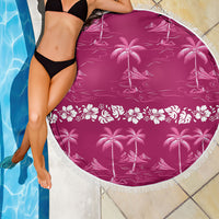 Pink Hawaii Palm Tree Hibiscus Beach Blanket Fantasy Summer Vibe LT01 - Polynesian Pride