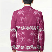 Pink Hawaii Palm Tree Hibiscus Blazer Fantasy Summer Vibe LT01 - Polynesian Pride