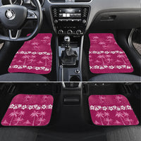 Pink Hawaii Palm Tree Hibiscus Car Mats Fantasy Summer Vibe LT01 Set 4pcs Pink - Polynesian Pride